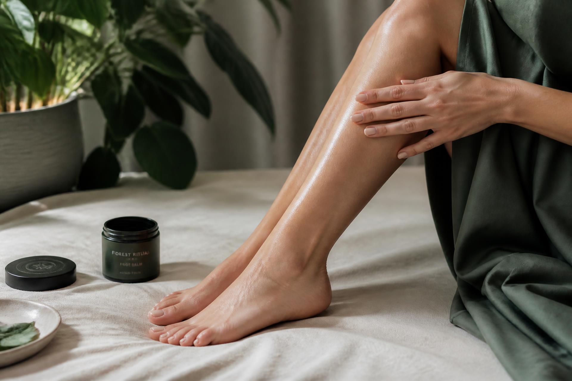 Woman applying Mirundo leg balm